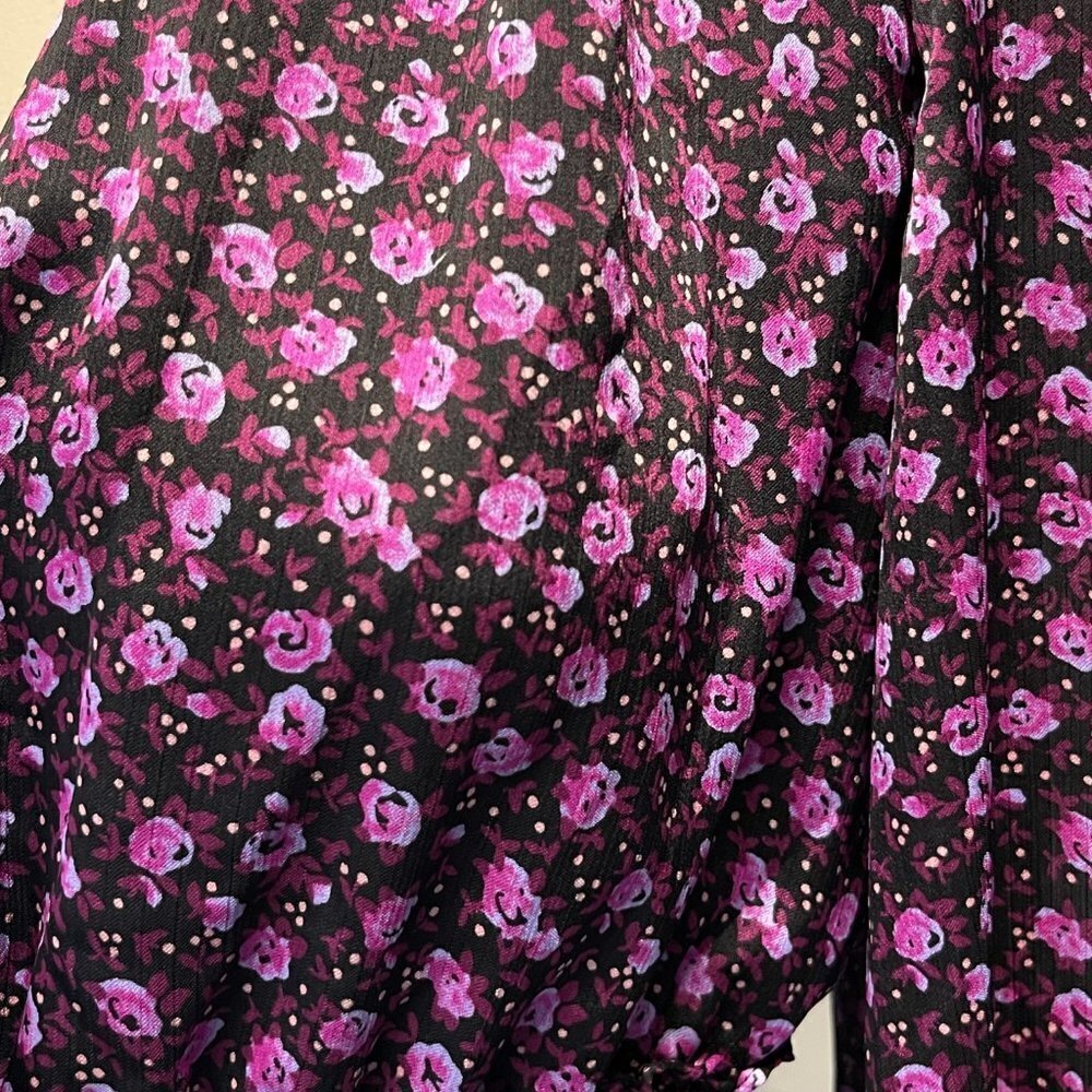 Leyden Women's Floral Mini Smocked Cocktail Dress in Purple Size S - Picture 5 of 10